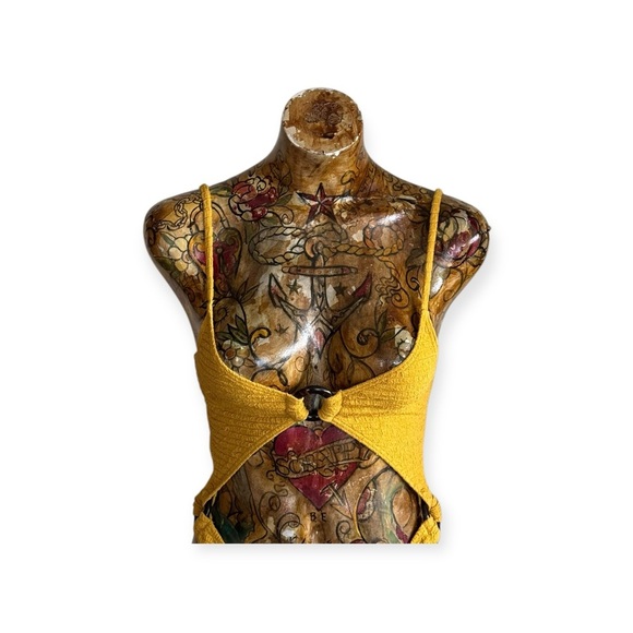 Out from Under monokini one piece yellow summer small  swim - Picture 2 of 9